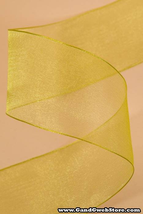 2.5" X 25yds Wired Encore Sheer Ribbon Lime