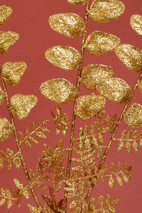 22" Glitter Locust Spray Gold Pkg/4