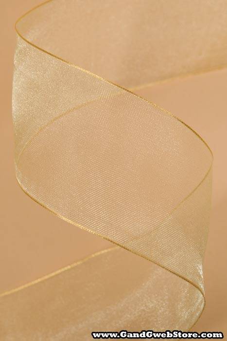 2.5" X 25yds Wired Encore Sheer Ribbon Yellow