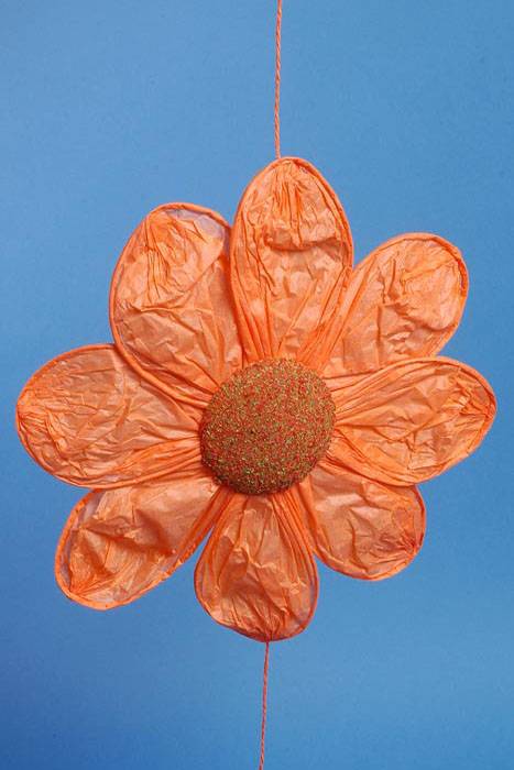 11" X 54" Paper Flower Garland Orange