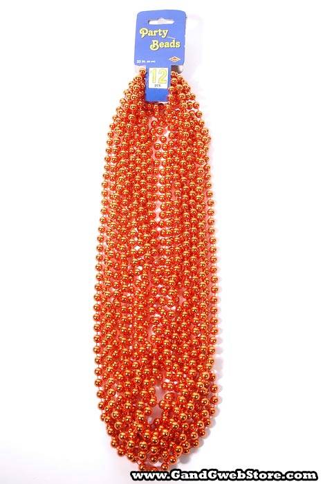 Round Party Beads Orange Pkg/12