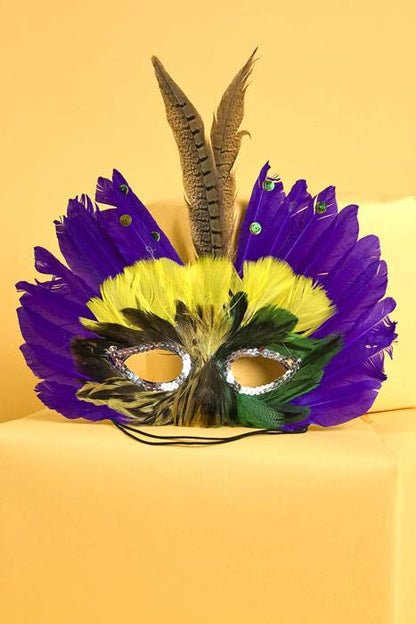 Feather Mask Purple/green/yellow