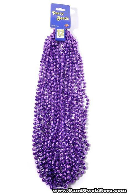 Round Party Beads Purple Pkg/12