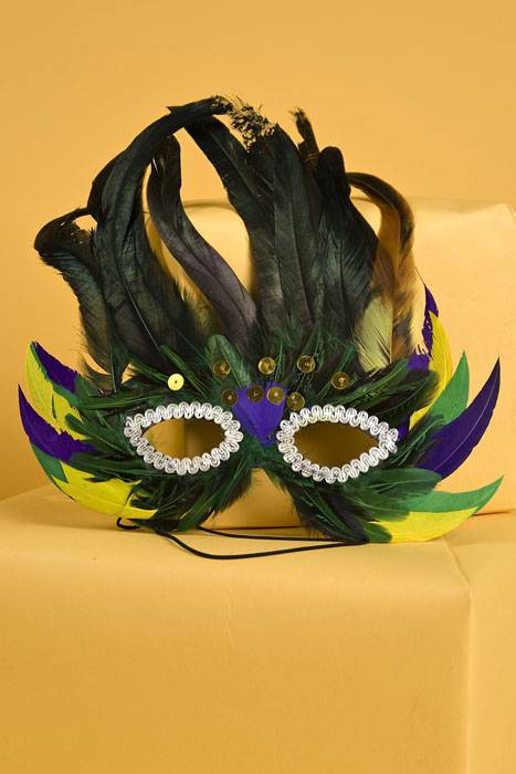 Feather Mask Purple/green/yellow