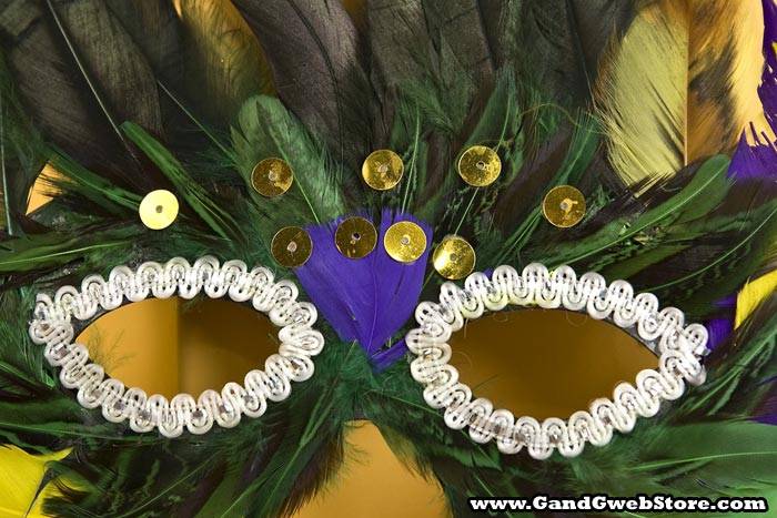 Feather Mask Purple/green/yellow