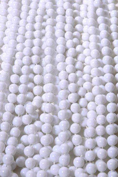 Round Party Beads White Pkg/12
