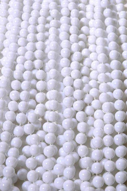 Round Party Beads White Pkg/12
