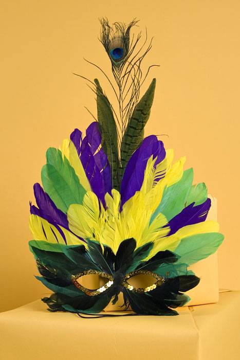 Feather Mask Purple/green/yellow