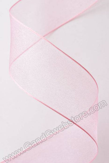 1.5" X 25yds Encore Wired Ribbon Light Pink