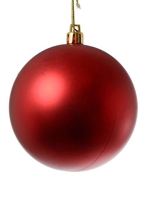 80mm Matte Plastic Ball Pkg/6 Red