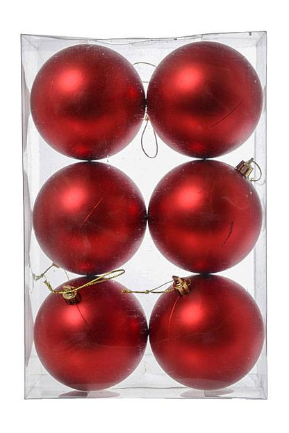80mm Matte Plastic Ball Pkg/6 Red