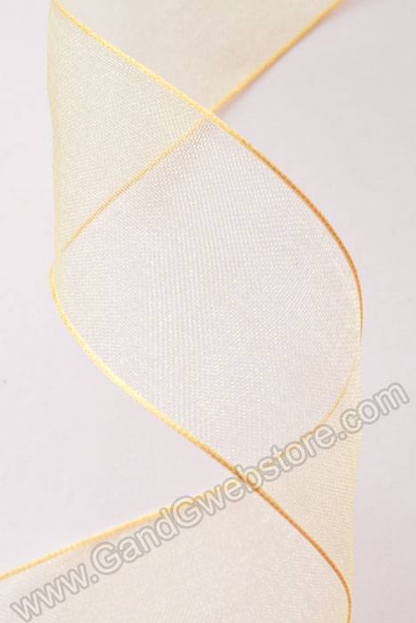 1.5" X 25yds Encore Wired Ribbon Yellow