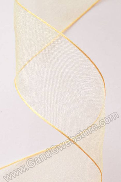 1.5" X 25yds Encore Wired Ribbon Yellow