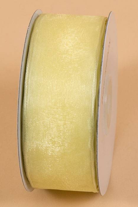 1.5" X 25yds Wire Sheer Ribbon Maize