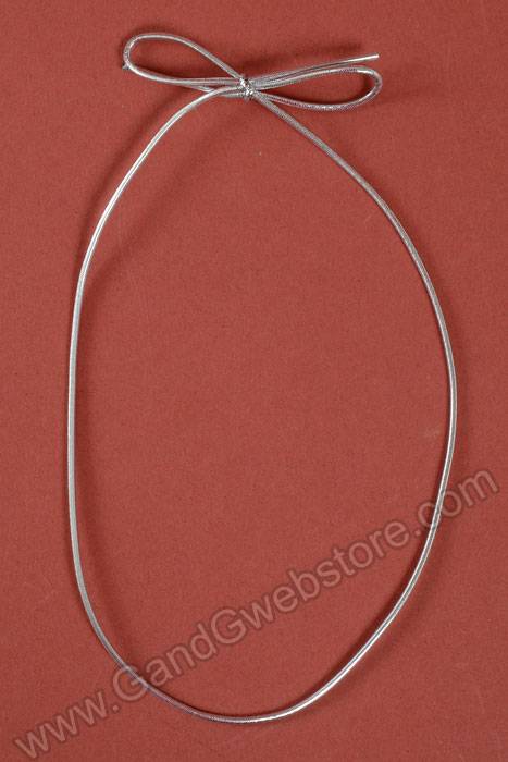 14" Metallic Stretch Loop W/bow Silver Pkg/100