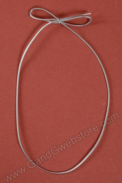 14" Metallic Stretch Loop W/bow Silver Pkg/100