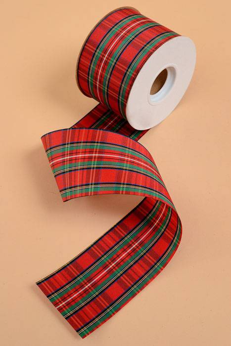 2.5" X 25yds Stewart Ribbon Christmas Red