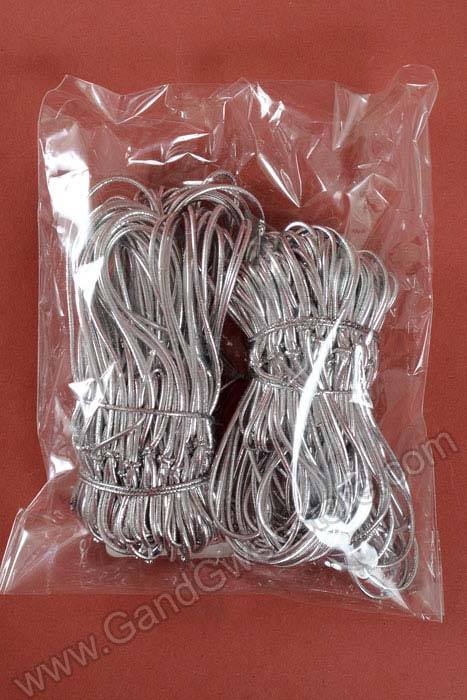 8" Metallic Stretch Loop W/bow Silver Pkg/100