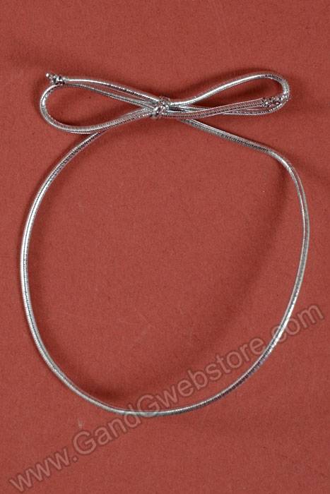 8" Metallic Stretch Loop W/bow Silver Pkg/100