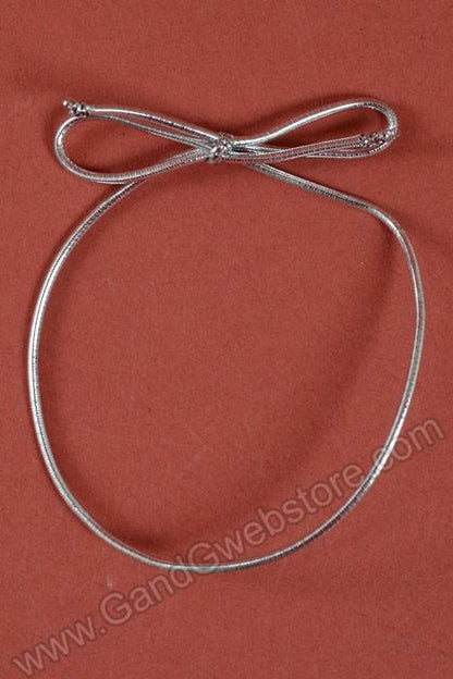 8" Metallic Stretch Loop W/bow Silver Pkg/100