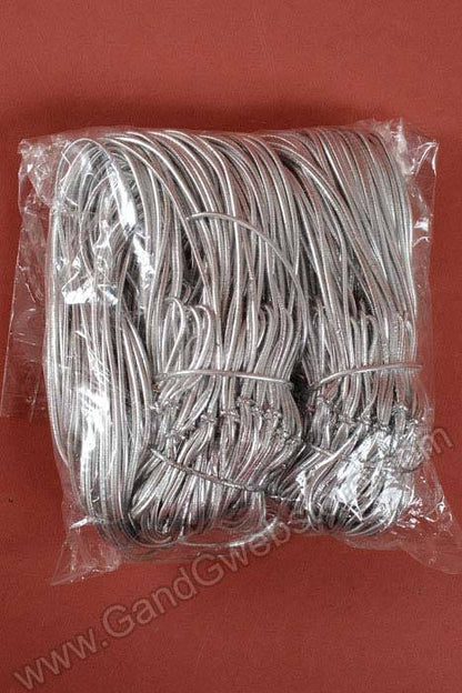 19" Metallic Stretch Loop W/bow Silver Pkg/100