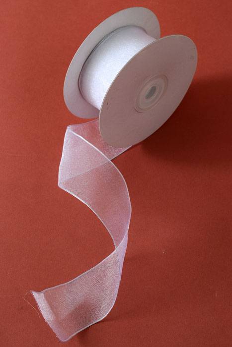 1.5" X 25yds Encore Wired Ribbon White