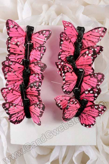 1" Mini Butterfly Pink Pkg/12