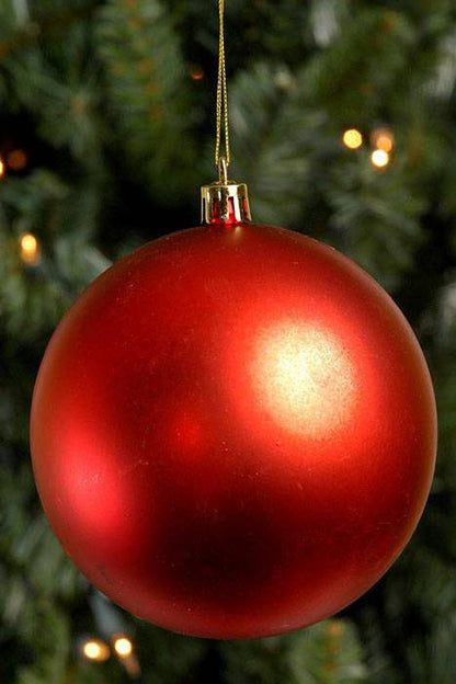 100mm Matte Plastic Ball Red Box/6