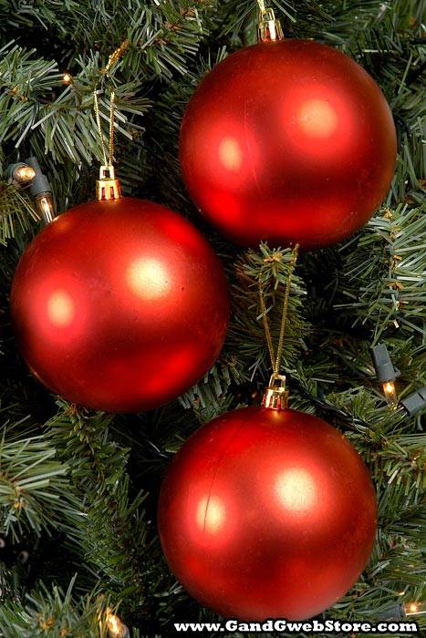 100mm Matte Plastic Ball Red Box/6