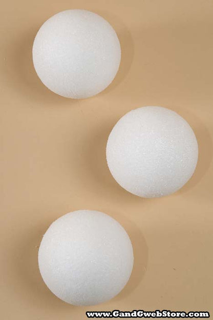 3&quot; Styrofoam Ball White Pkg/12