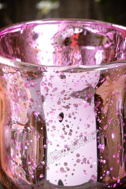 4&quot; Mercury Glass Candle Holder Pink