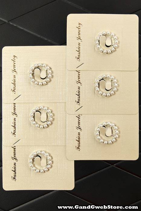 23mm Round Pearl Ribbon Button Pearl Pkg/6