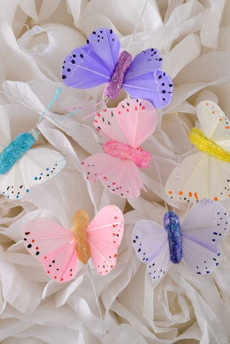 1" Mini Butterfly Assorted Pastel Colors Pkg/12