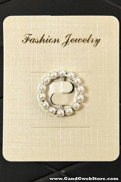 23mm Round Pearl Ribbon Button Pearl Pkg/6