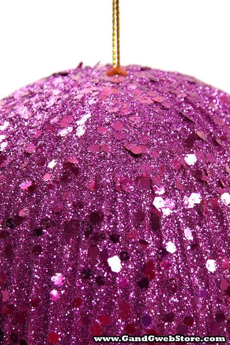 5" Grooved Glitter Ball Fushia
