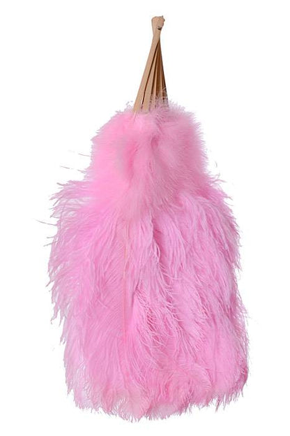 48" X 24" 18-slice Ostrich Feather Fan Pink