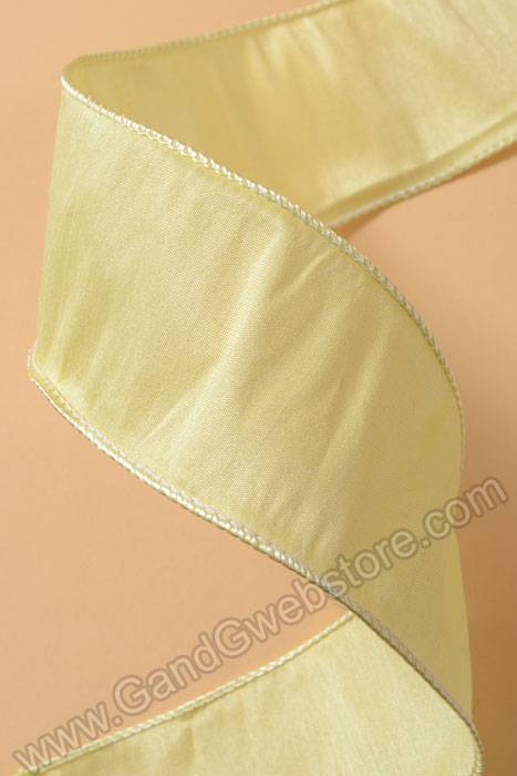 2.5" X 10yds Wired Anisha Ribbon Green Tea