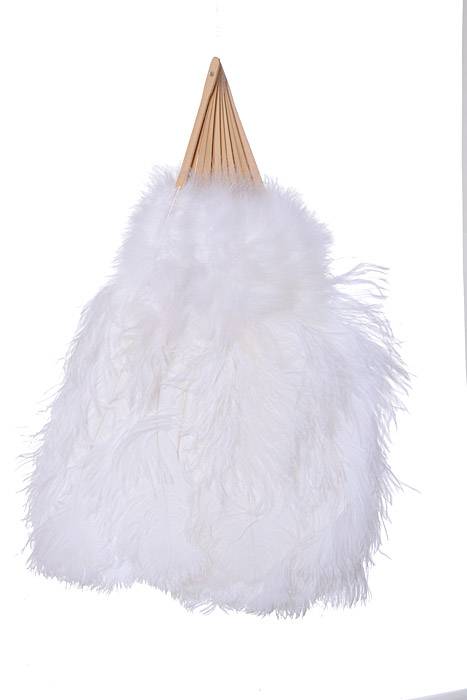 48" X 24" 18-slice Ostrich Feather Fan White