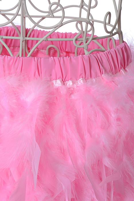 12" 3-layer Feather On Satin Decoration Pink