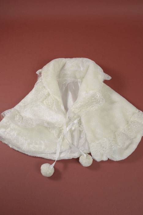 Faux Fur Shawl White