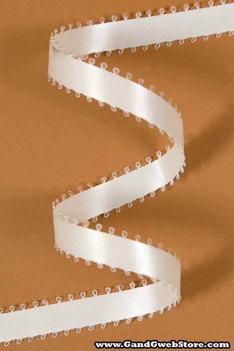 Picot Ribbon Bridal White