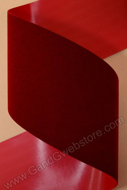 4" X 25yds Vel-pruf Ribbon Holiday Red