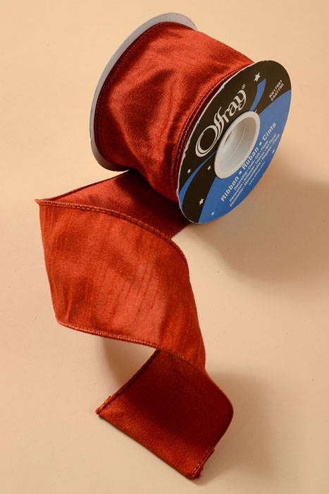 2.5" X 10yds Wired Anisha Ribbon Rust
