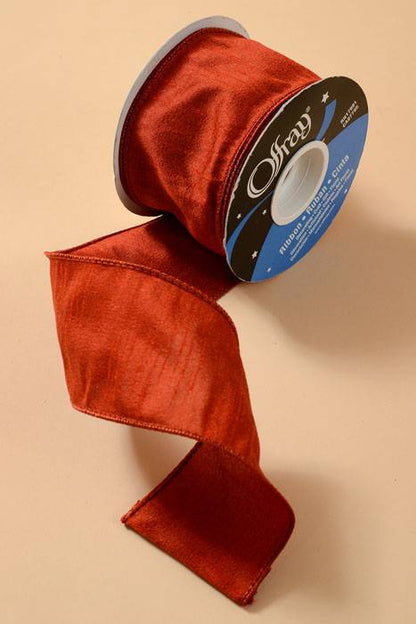 2.5" X 10yds Wired Anisha Ribbon Rust