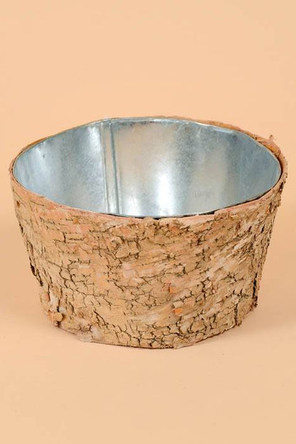 6.5" X 3.5" Birch Pot W/zinc Natural