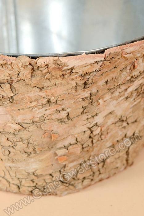 6.5" X 3.5" Birch Pot W/zinc Natural