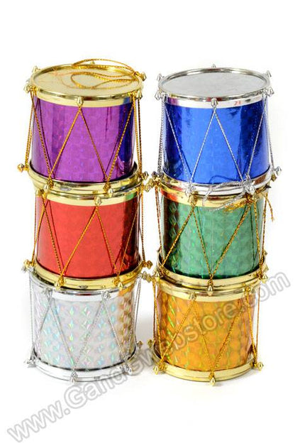 1" Laser Drum Ornament Assort Pkg/12