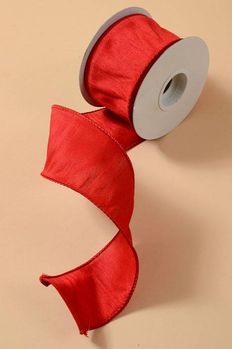 2.5" X 10yds Wired Anisha Ribbon Red