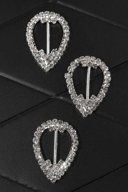 30mm Tear Drop Ribbon Button Pkg/3