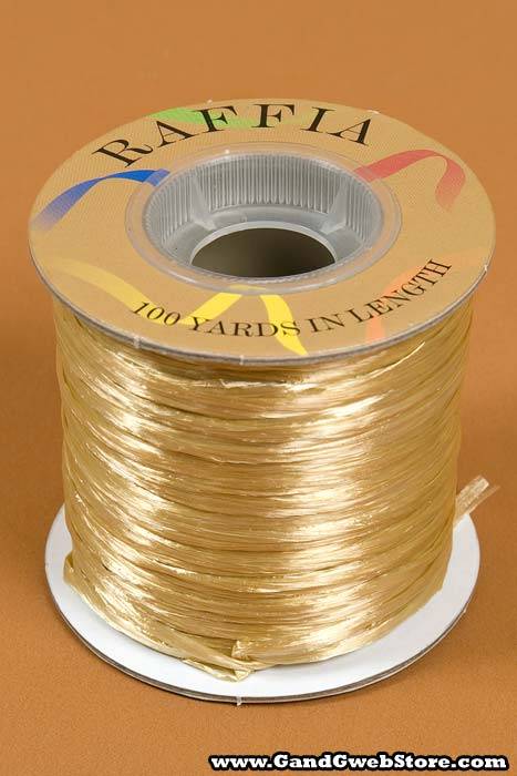 100yds Pearlized Raffia Light Gold